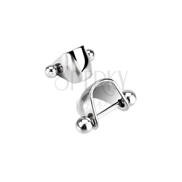 Tragus piercing made of steel - bar with smooth arc