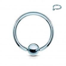 Titanium piercing - a circle and a glossy ball in the center